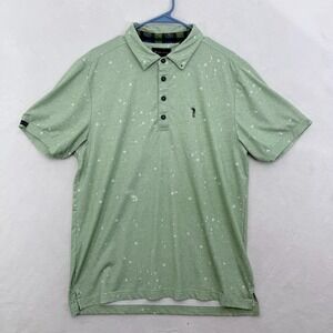 William Murray Polo Shirt Mens M Green Geoemetric Golf Performance